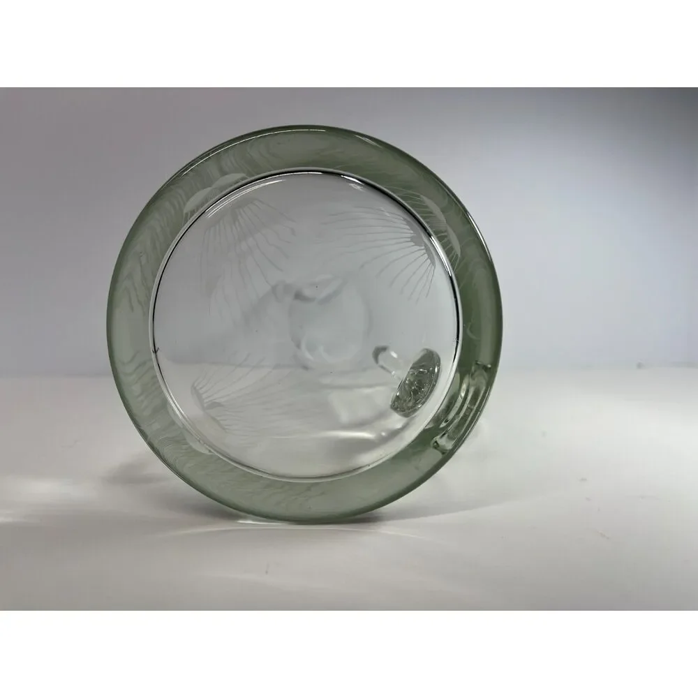 Vintage MCM Atomic Starburst Etched Glass Cocktail Pitcher Carafe 10